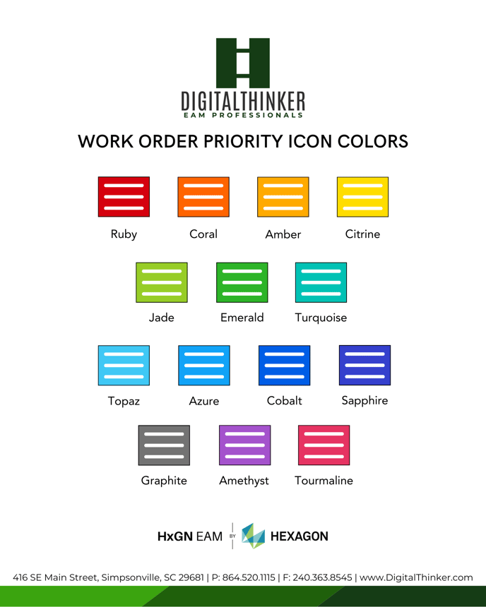 Work Order Priority Icon Colors