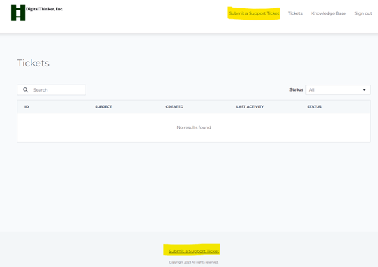 tickets view of knowledgebase